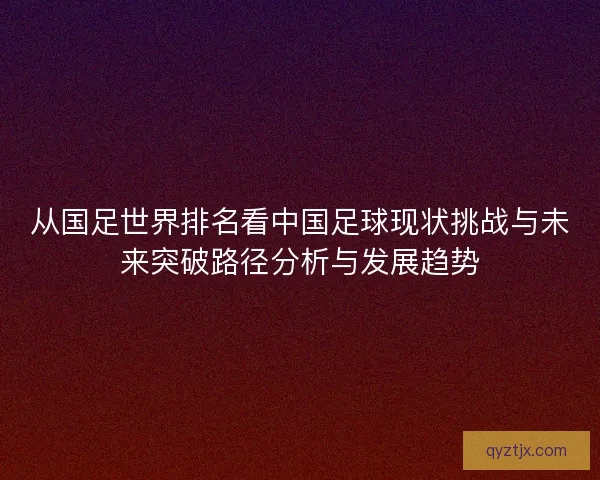 从国足世界排名看中国足球现状挑战与未来突破路径分析与发展趋势